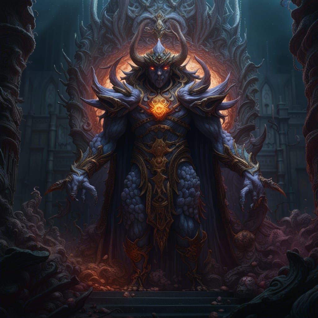 Wrathful God in Detailed Matte Painting