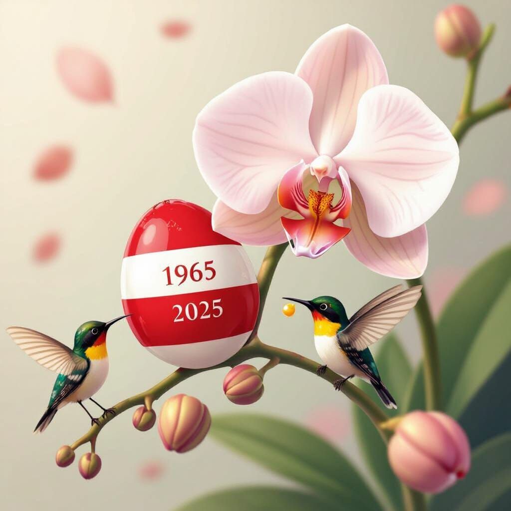 Singapore Flag Orchid Seed with Honey Birds