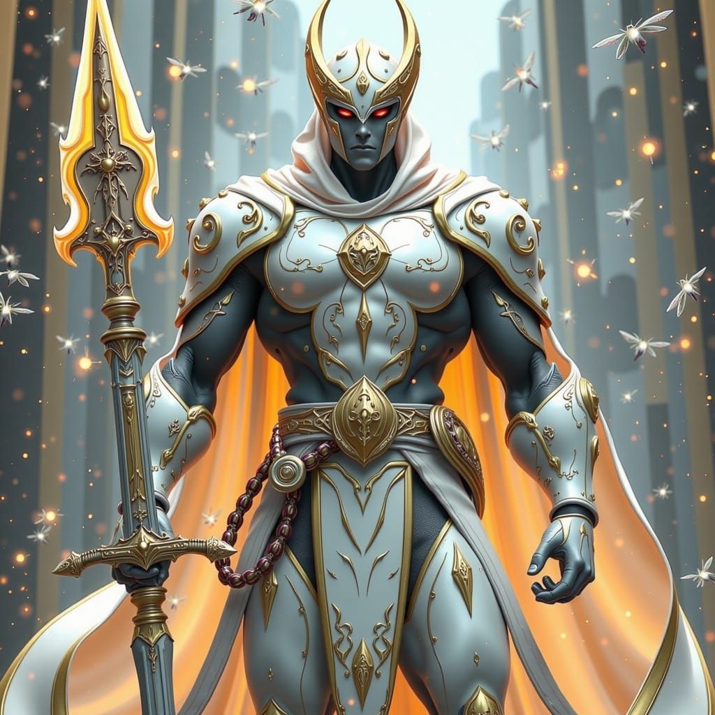 Warrior with Vorpal Blade in Bright Armor