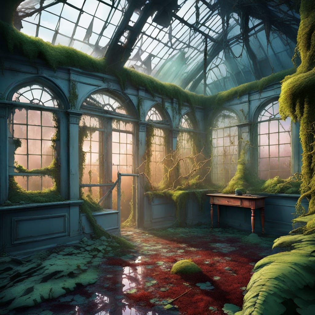 Forgotten Greenhouse Overtaken by Strange Vines