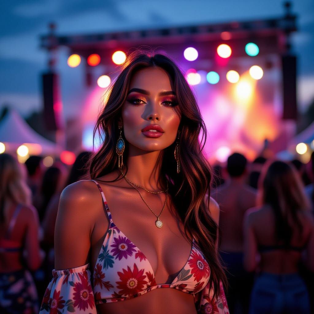Glamorous Model at Vibrant Music Festival