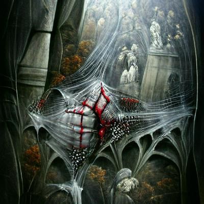 Gothic Blood Spiderweb in Horror Style