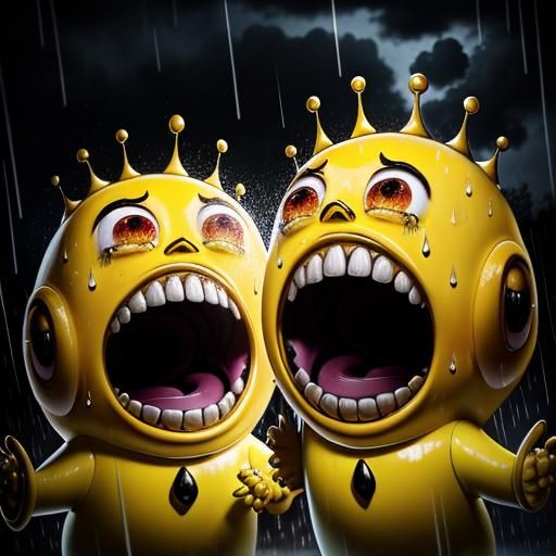 Surreal Ornate Blobs Scream in the Rain