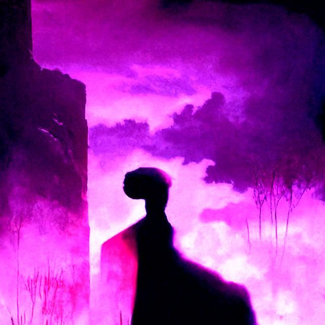 Silhouette of a Lost Man in Film Noir Style