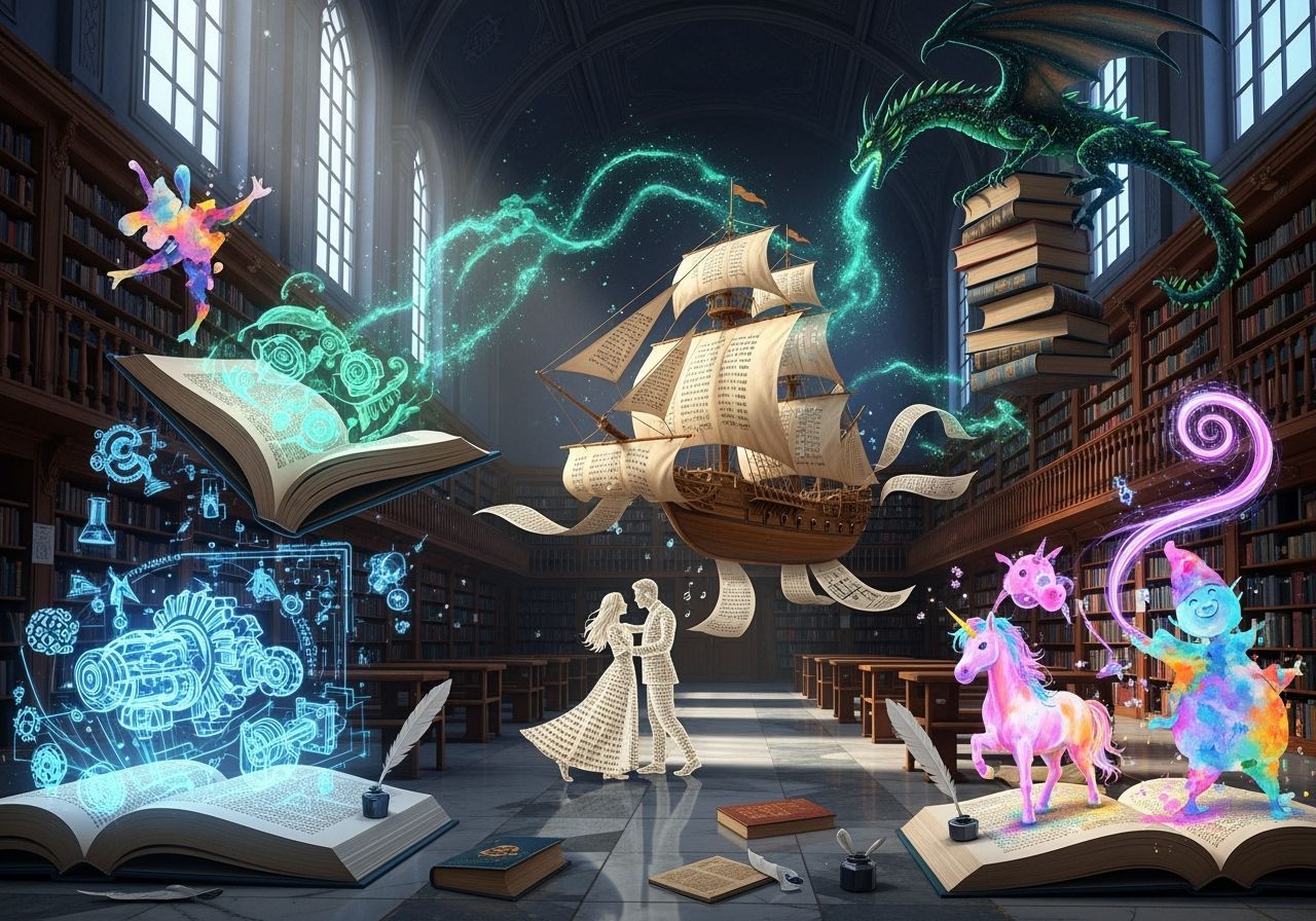 Magical Library at Midnight: Books Come to Life