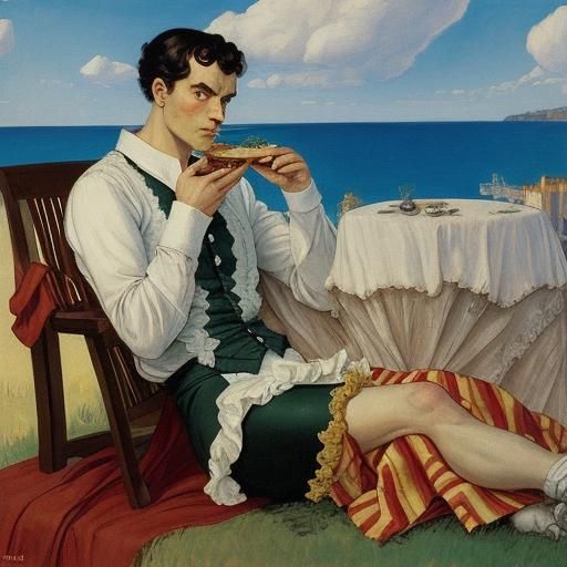 Superhero's Decadent Vacation: A Classical Portrait