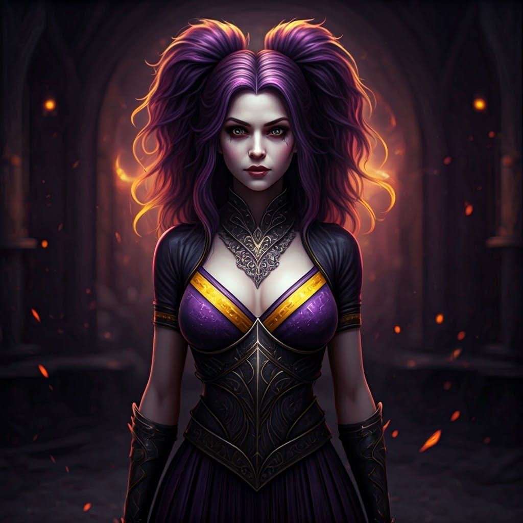 Gothic Witch Cheerleaders in Dark Fantasy Style