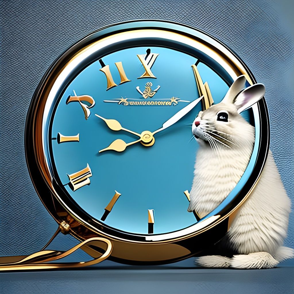 Rabbit and Clock: Alice in Wonderland Concept Art