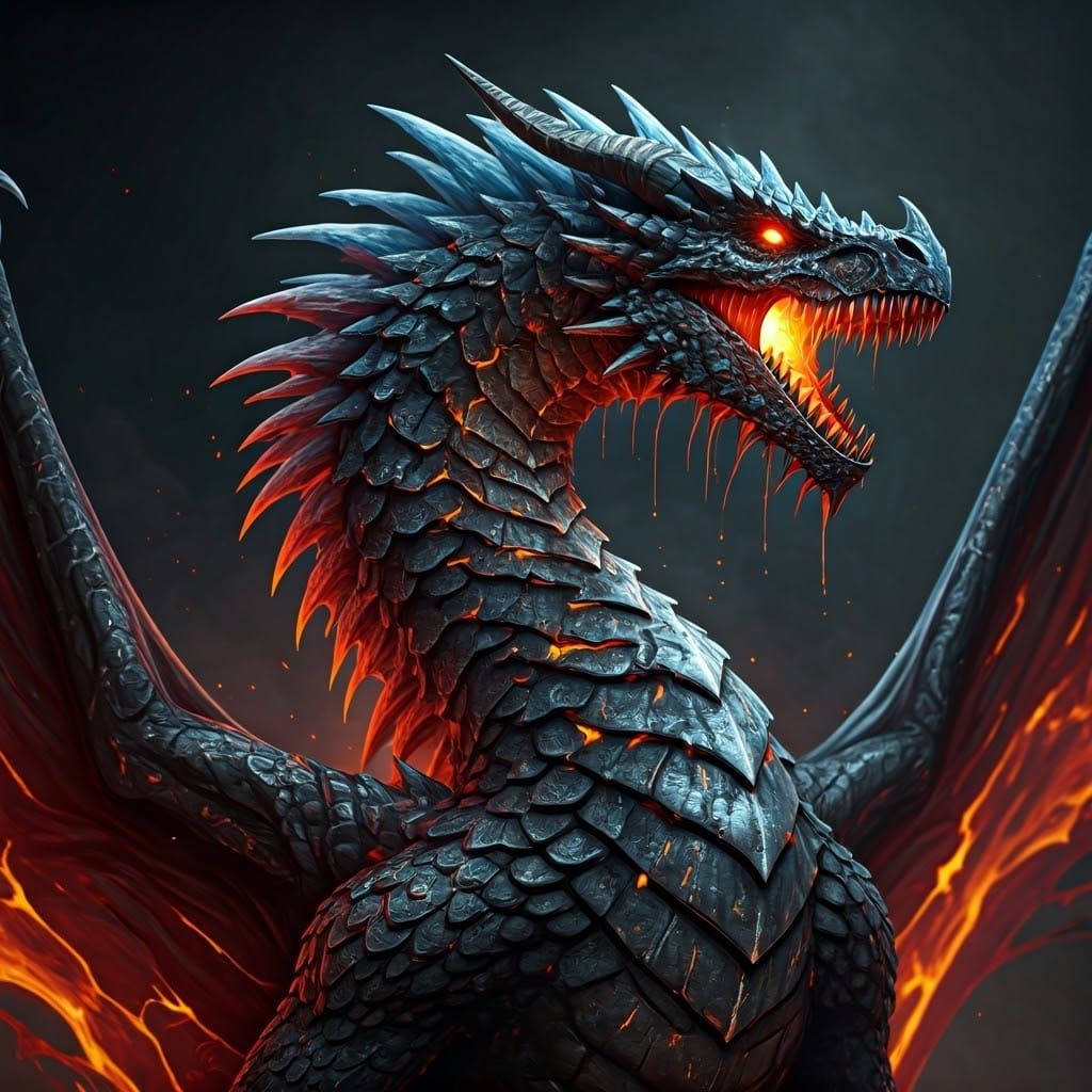 Dragon Consumed by Metal Virus in Dark Fantasy Style