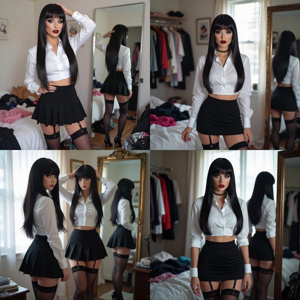 Dramatic Transformation: Crossdressing with Bold Makeup & Fa...