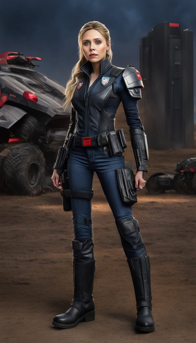 Elizabeth Olsen as Cyberpunk SWAT Leader