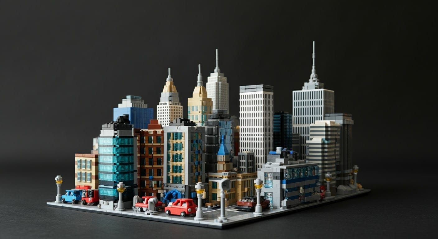 Detailed Lego Model of New York Skyline