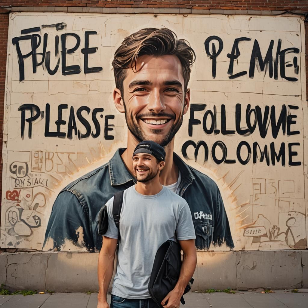 Follow Me: Portrait in Large Scale Mural Style