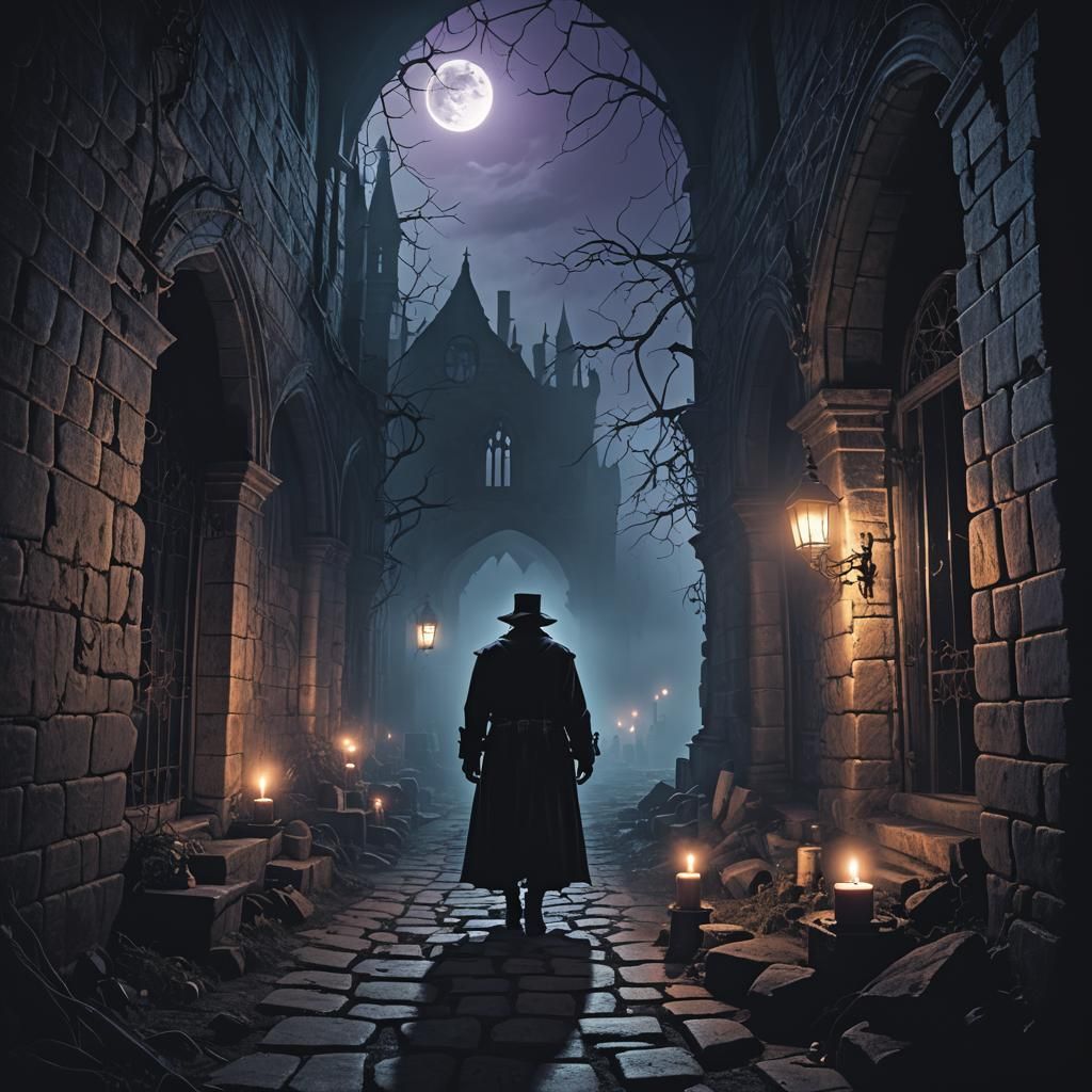 Ominous Boogeyman in Dark Fantasy Illustration