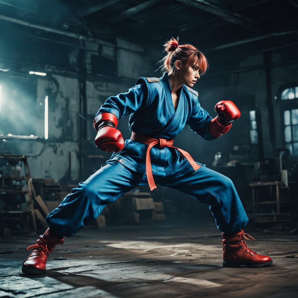 Street Fighter Character Executes Powerful Finishing Move