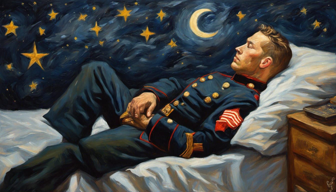 Marine Dreams Under Van Gogh Starry Night Sky