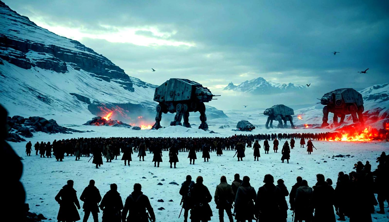 Epic Cinematic Masterpiece of Battle on Crait