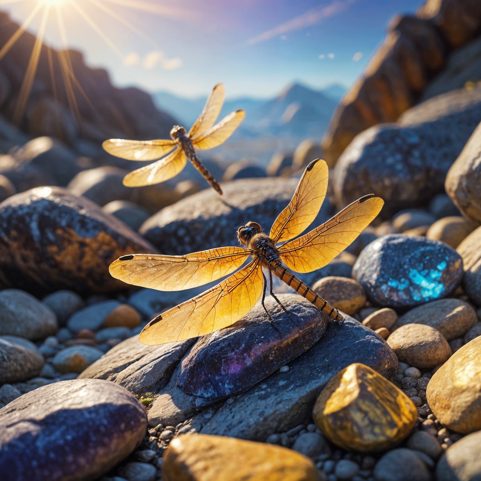 Dragonflies and Rocks