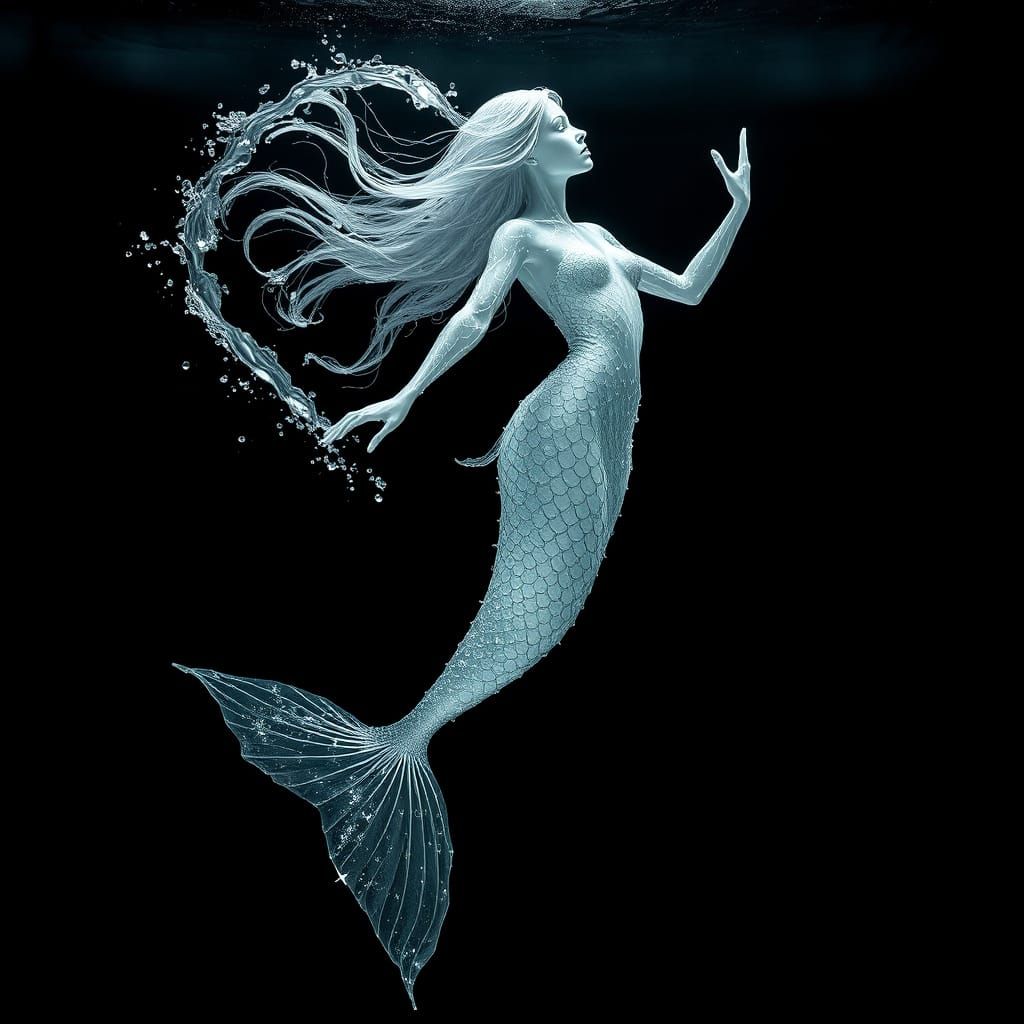 Ethereal Water Mermaid in Delicate Dance