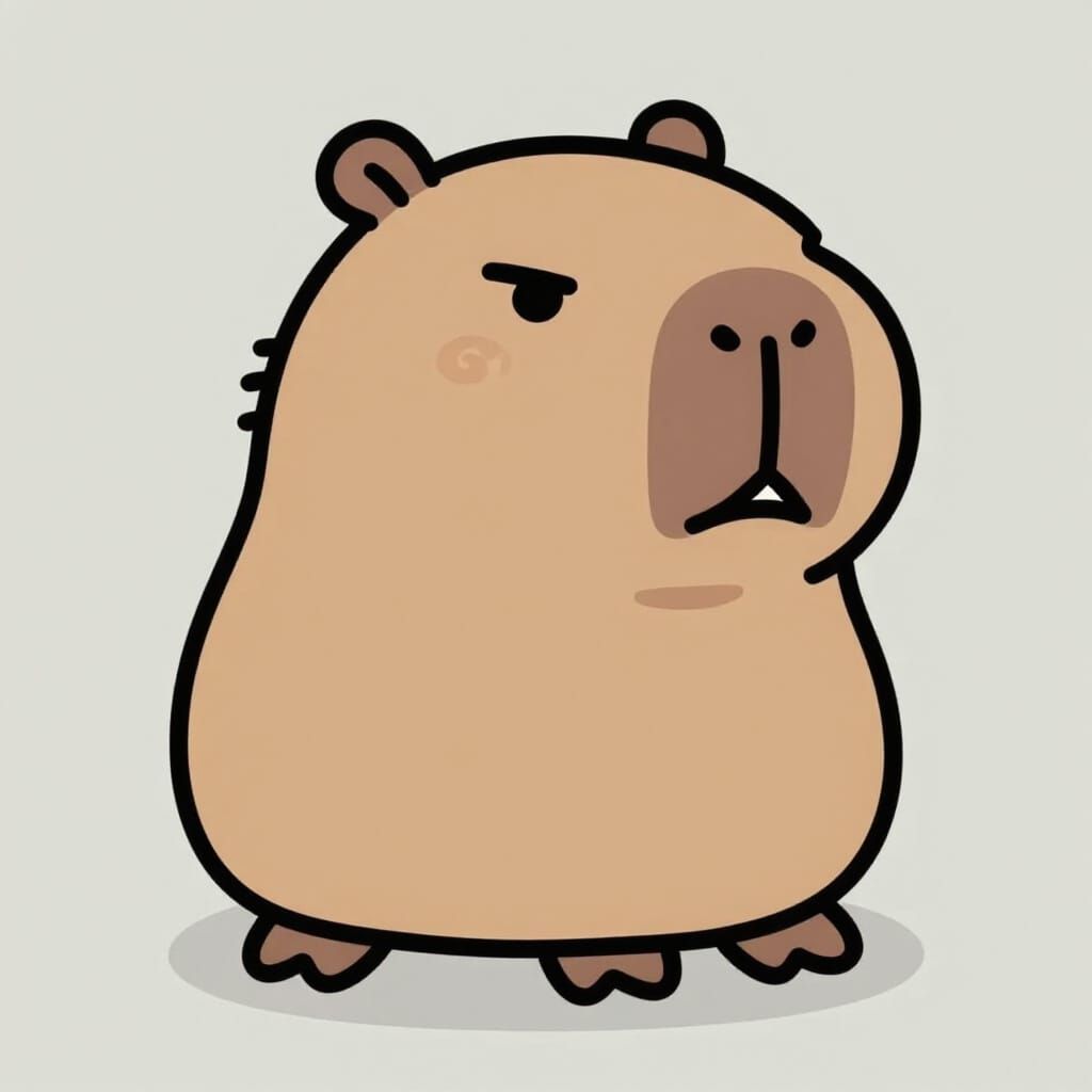 Mischievous Capybara Character in 90s Cartoon Style