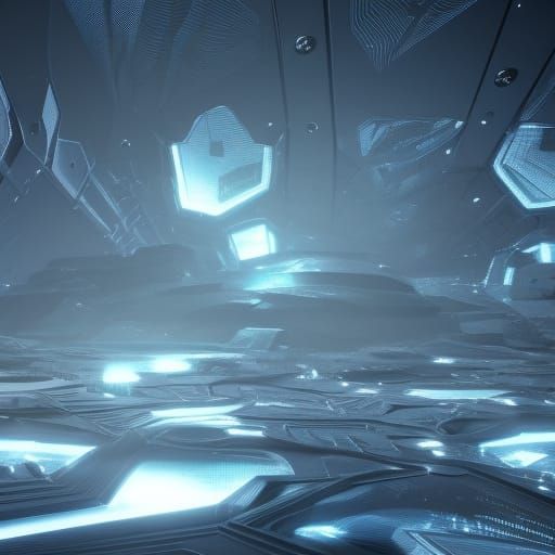 Crystals and Intricate Mech Details in Sci-Fi Style