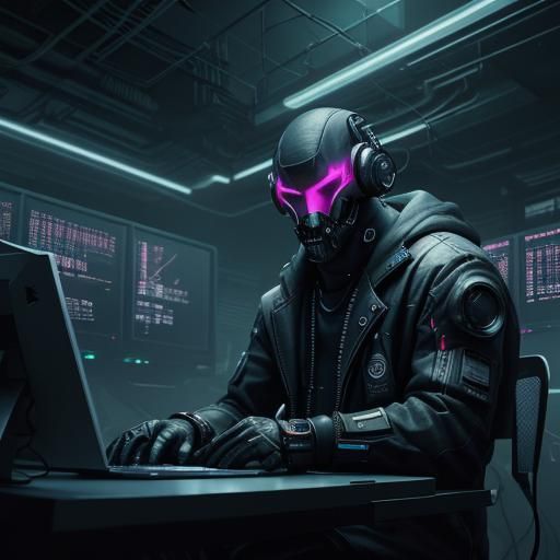 Cyberpunk Backup Engineer in Neon-Lit Server Room