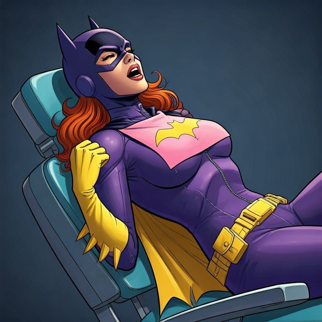 Batgirl in Dentist Chair, Comic Book Art