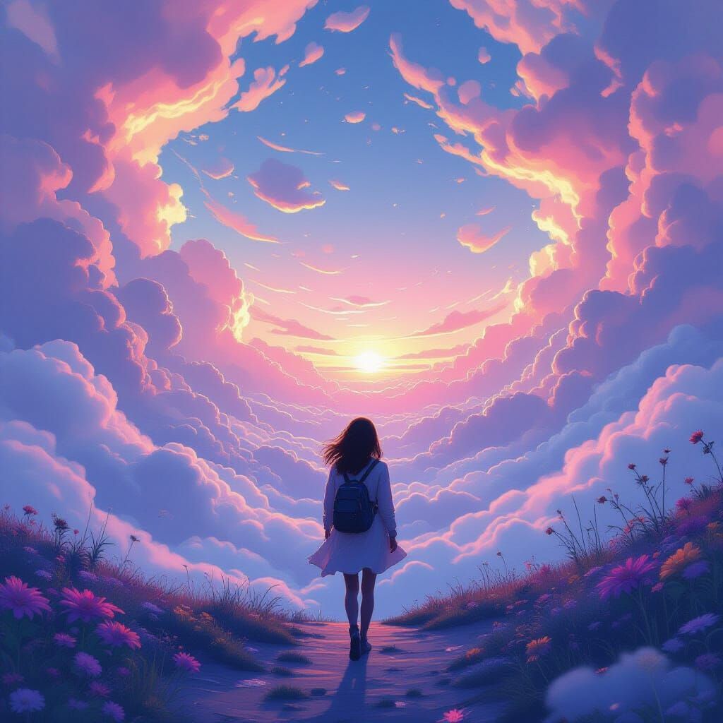 Woman in Surreal Dreamscape, Digital Painting