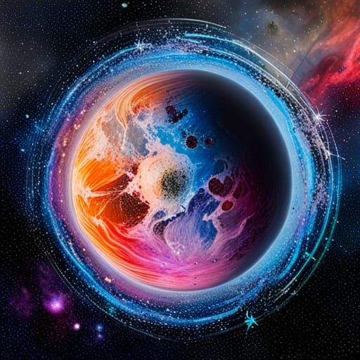 Deathstar Planet in Cosmic Star Wars Homage