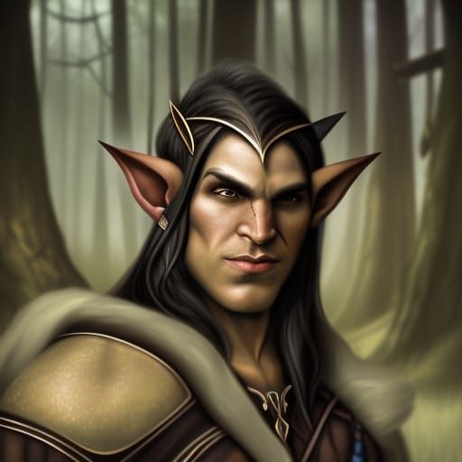 Half-Elf Half-Orc Ranger Portrait: Fantasy Concept Art