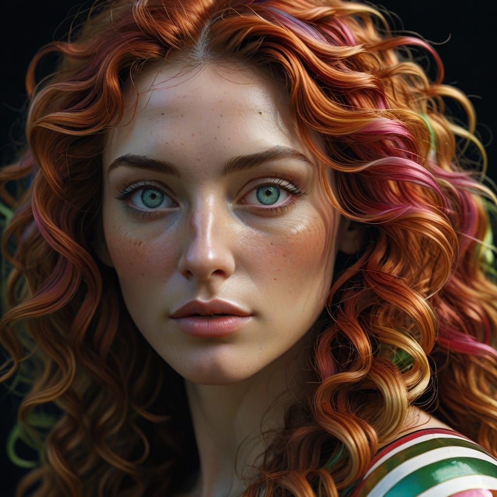 Botticelli-Inspired Portrait of a Golden Goddess