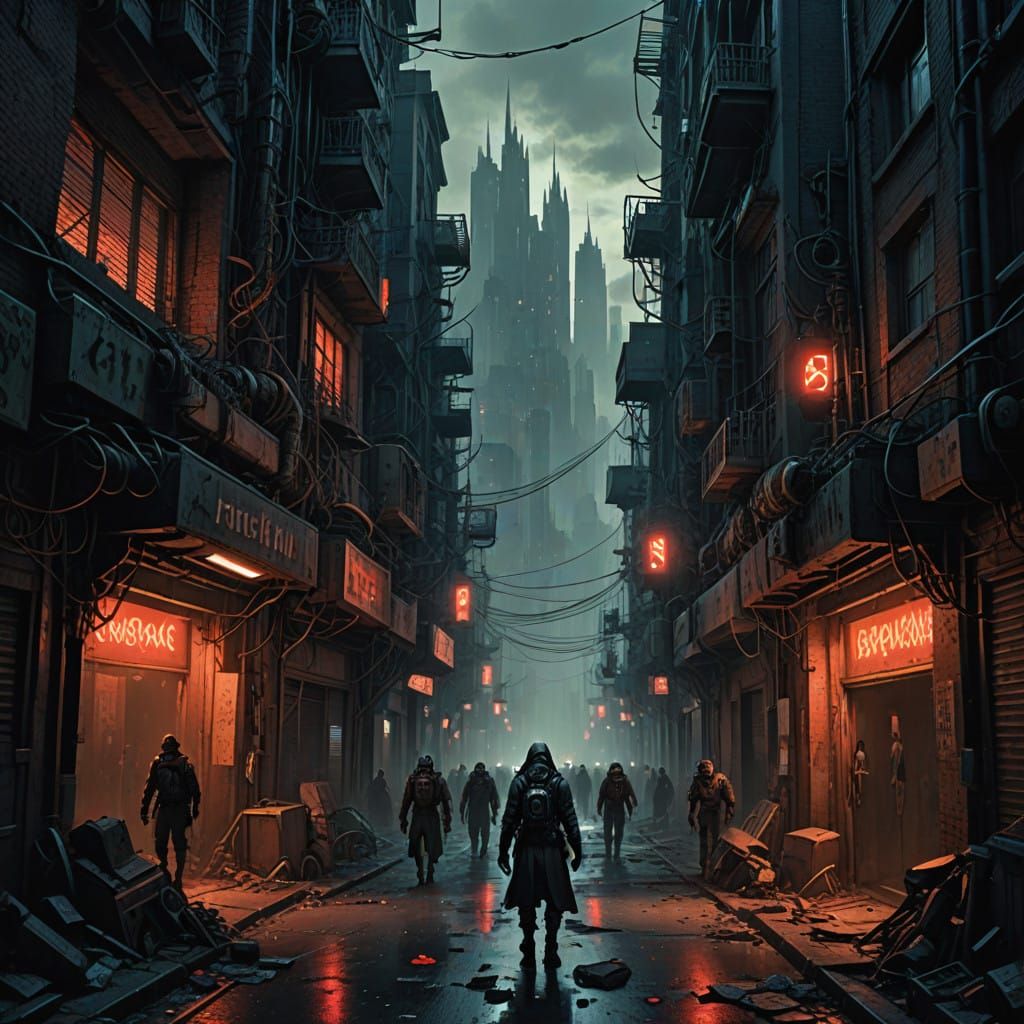 Cybernetic Horrors Chase Humans Through Dark Metropolis