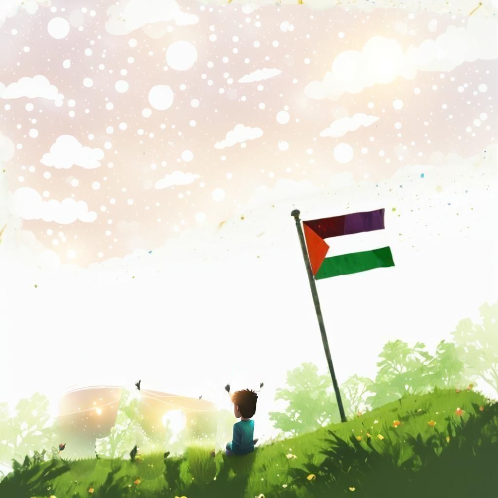 Child Gazing at Starry Sky in Digital Painting