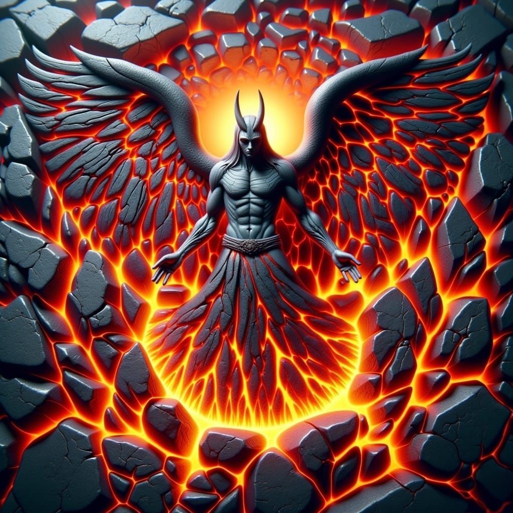 Cracked Magma with Molten Textures