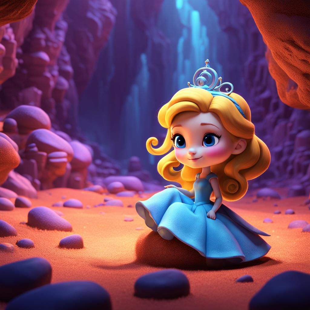 Chibi Cinderella as Medusa in 3D Digital Art