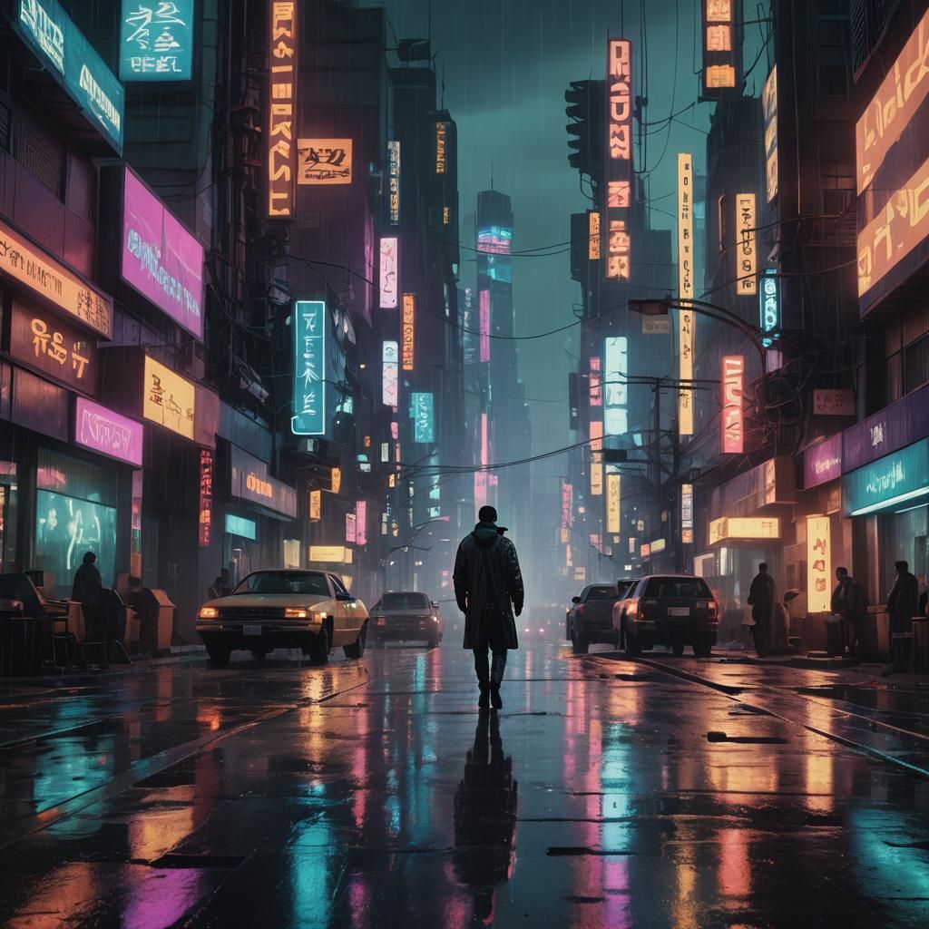 Gritty Futuristic Cityscape Hologram Unveiled at Dusk