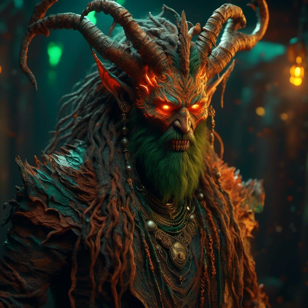 Whimsical Demon Beckons into Dark Tunnel