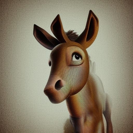 Donkey in Barn: Holographic Cosmic Illustration