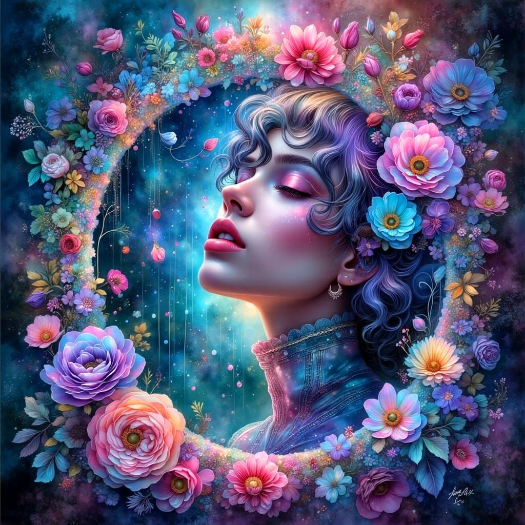 Ethereal Surreal Dystopian Goddess Illuminates the Night