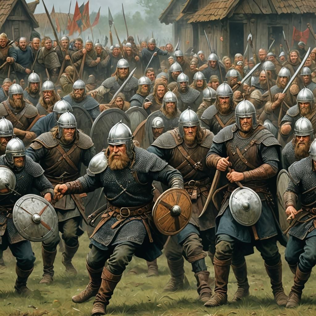 Viking Huscarl: Elite Warrior with Axe and Shield