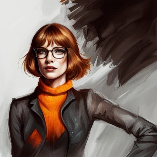 Velma in Haunted Library, Art Nouveau Style