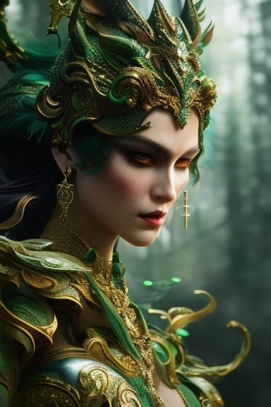 Poison Ivy Goddess in Hyperdetailed Fantasy Art