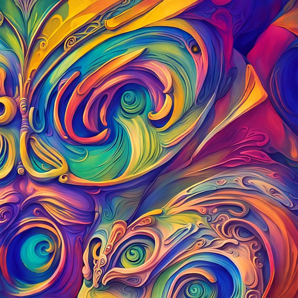 Surreal Faces Behind Masks in Dark Room