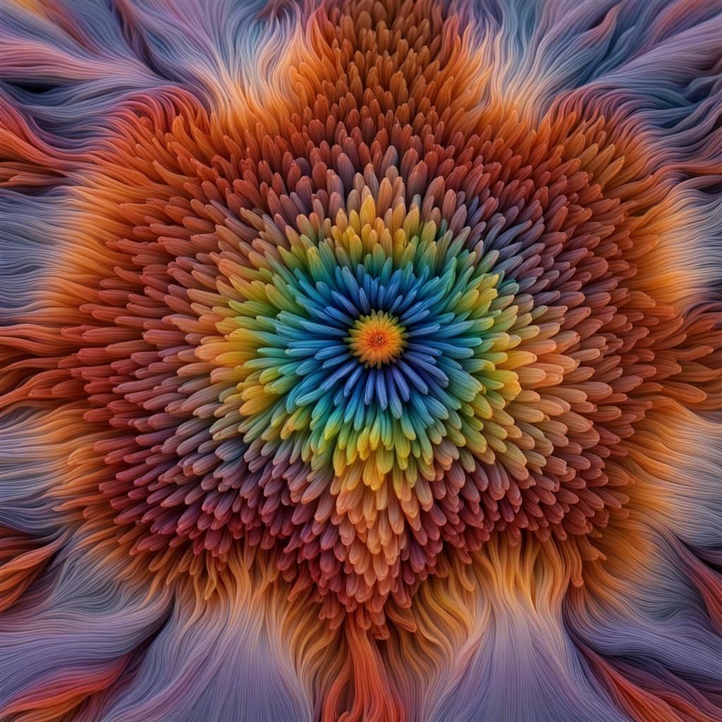 Elaborate Microphotograph with Blended Colors and 3D Project...