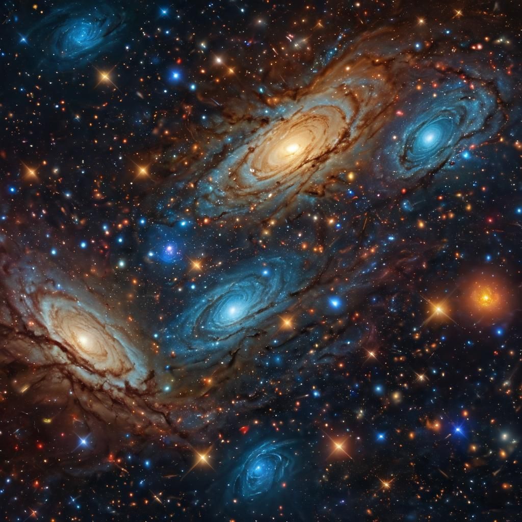 Spectacular Galaxy Cluster: A Cosmic Party in Deep Color