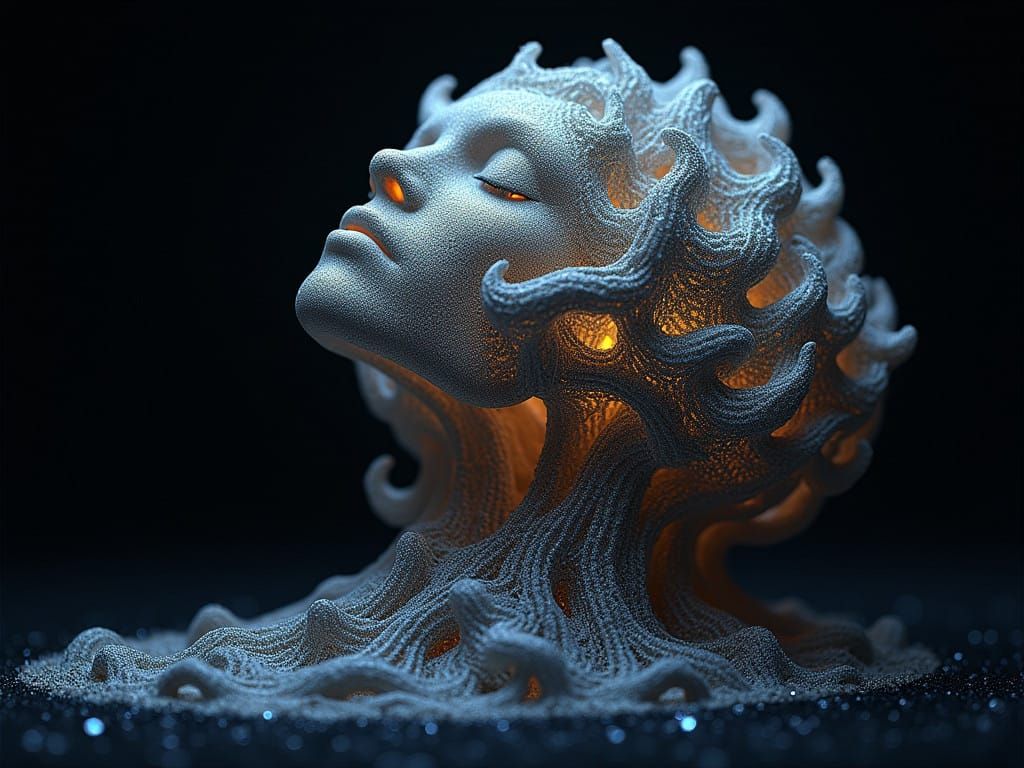 Hand-Knit Masterpiece Blown Glass Sculpture