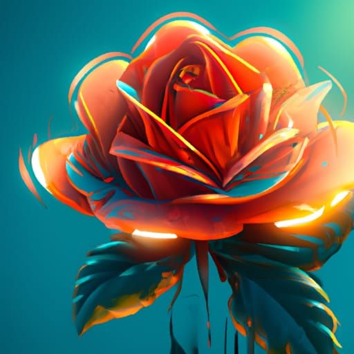 Hyperdetailed Rose in Dynamic Lighting