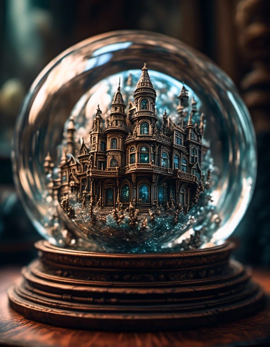 Glass Spheres with Prismatic Crystal: Surrealcore Art