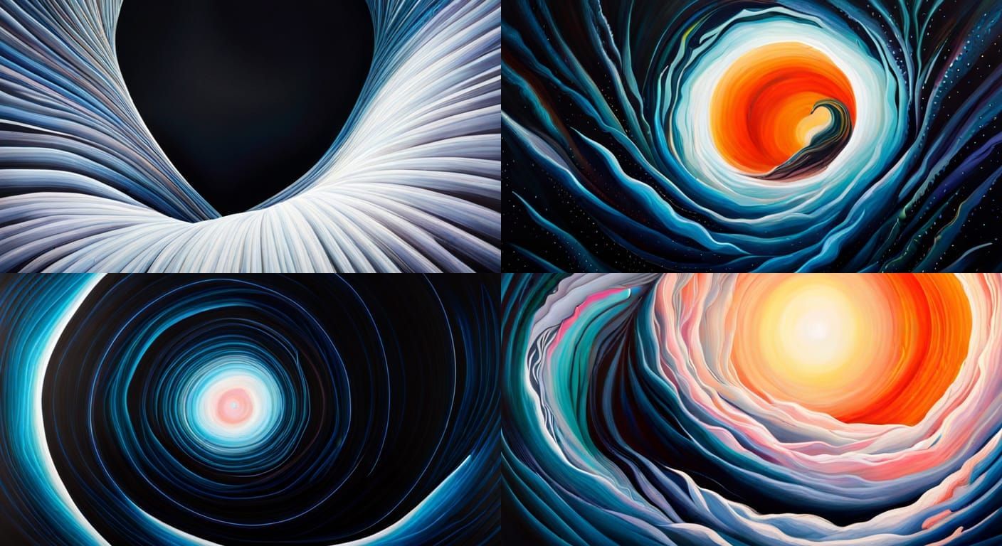 White Void Inside Black Hole: Acrylic Painting