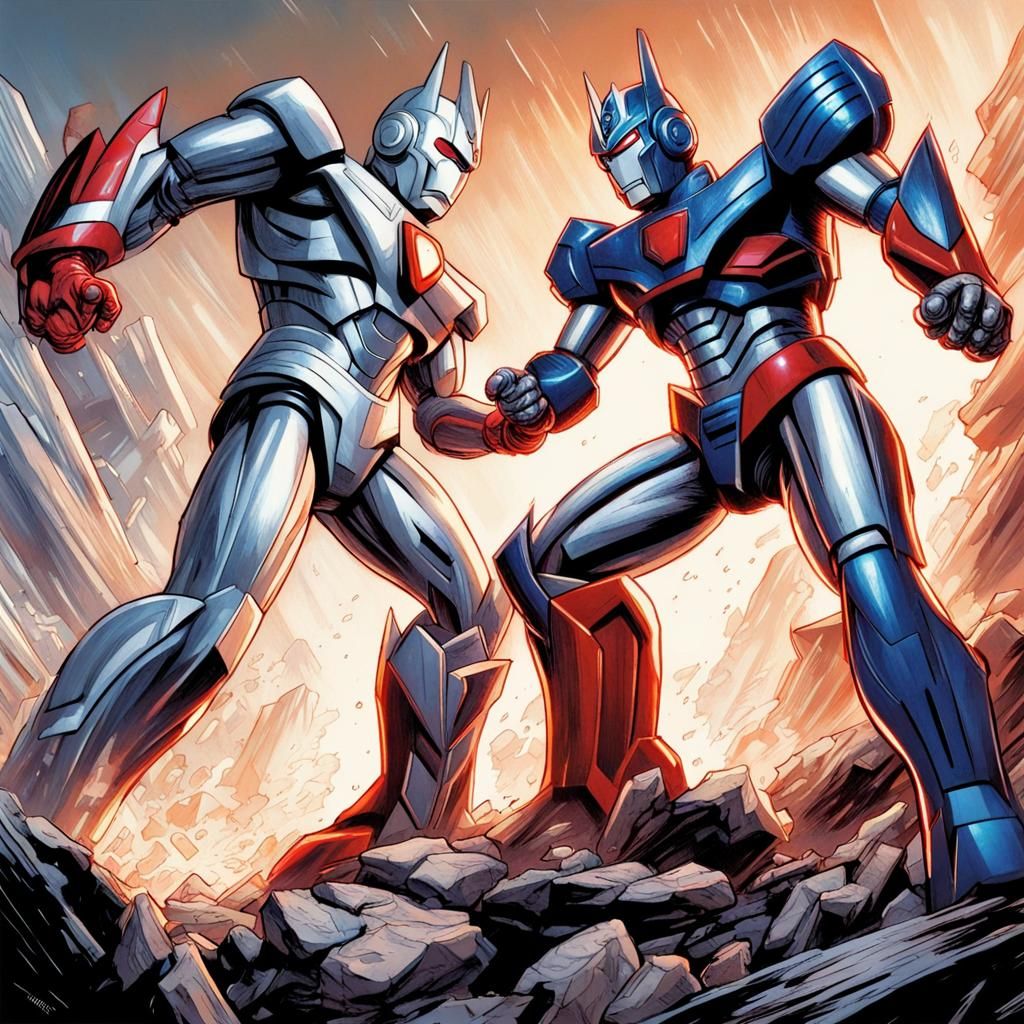 Ultraman vs Optimus Prime: Comic Book Battle